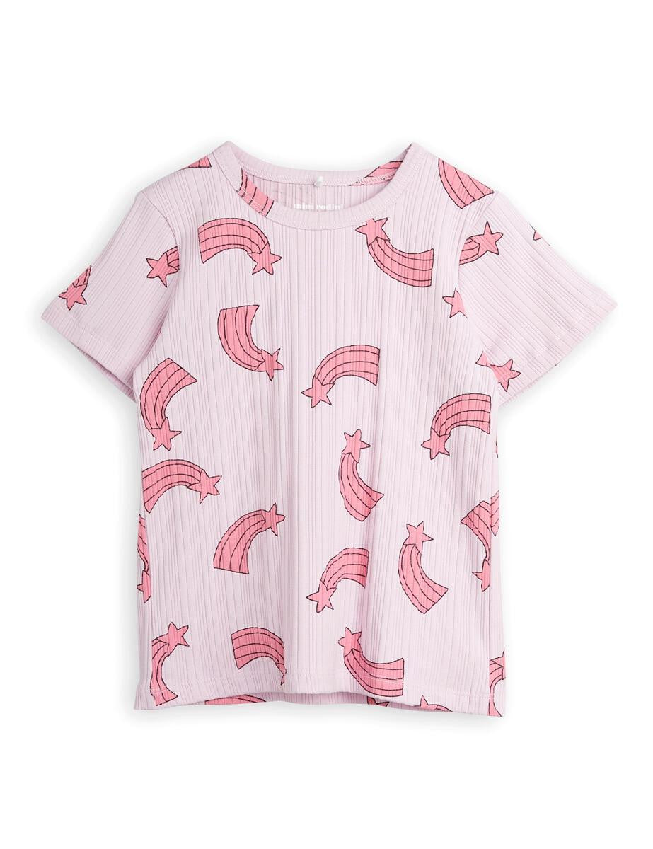 MINI RODINI Starfall Ribbed Purple Top 2212010045