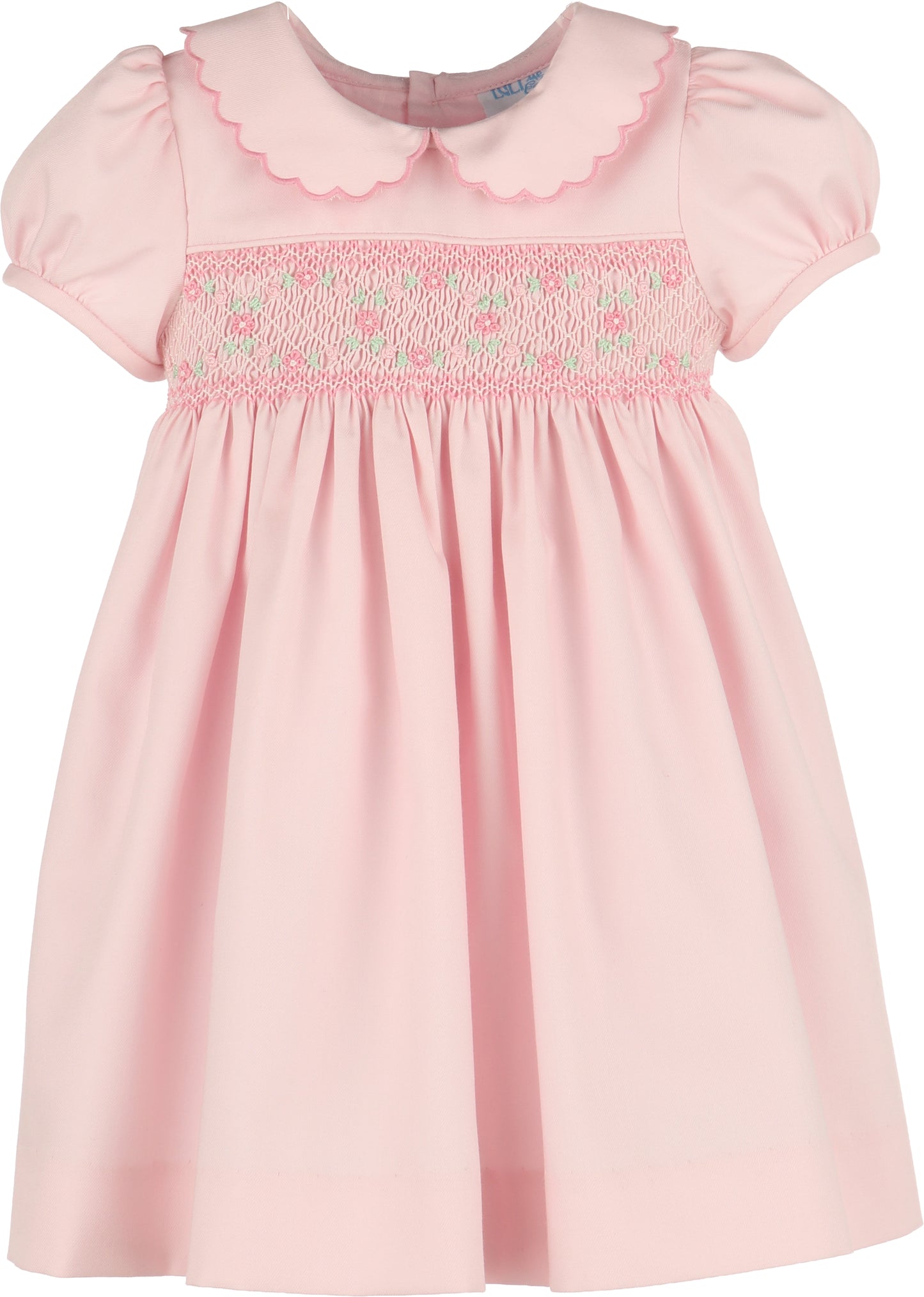 Luli & Me Classic Smock Pink Dress 26FLM0503
