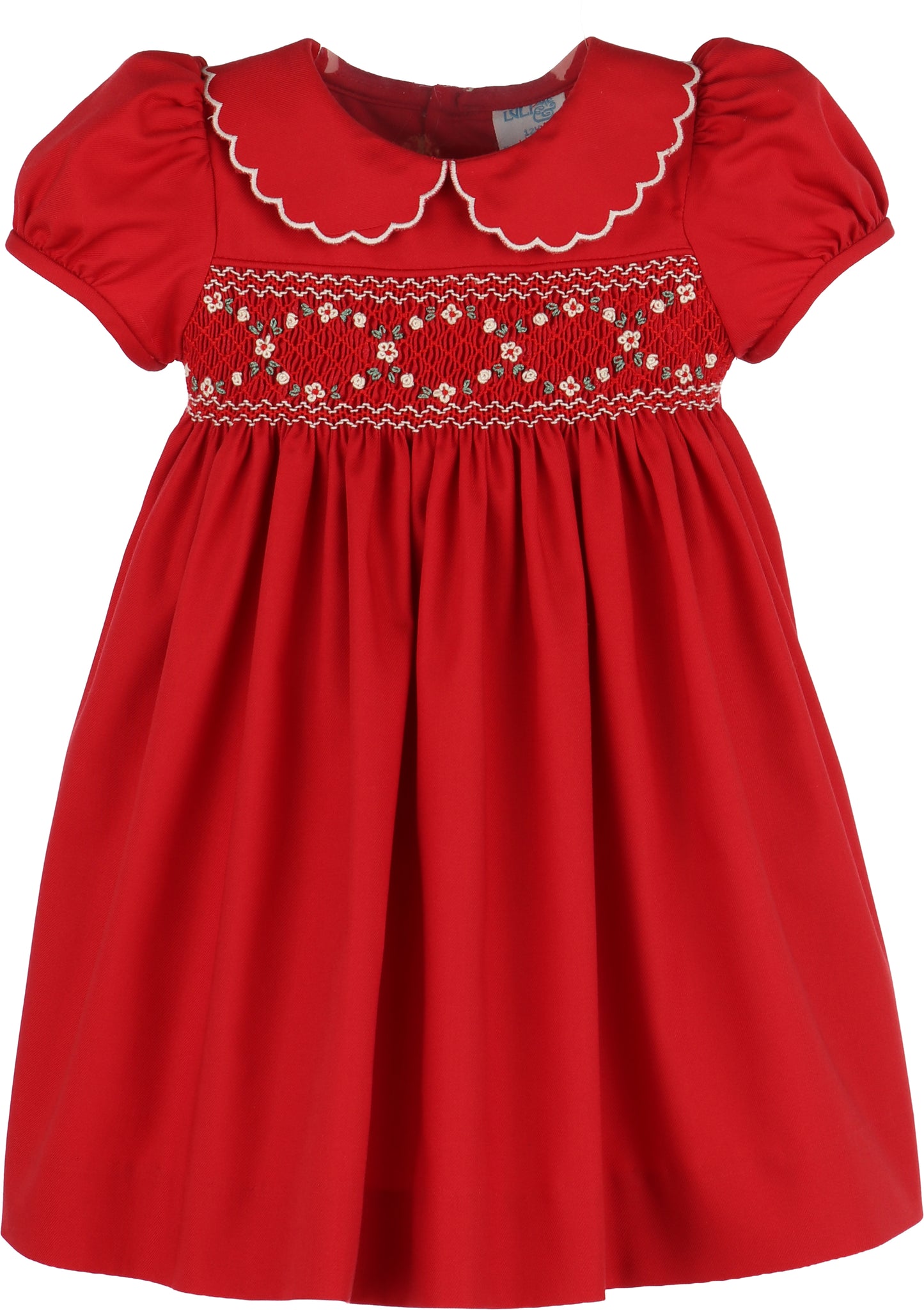 Luli & Me Classic Smock Red Dress 26FLM0503