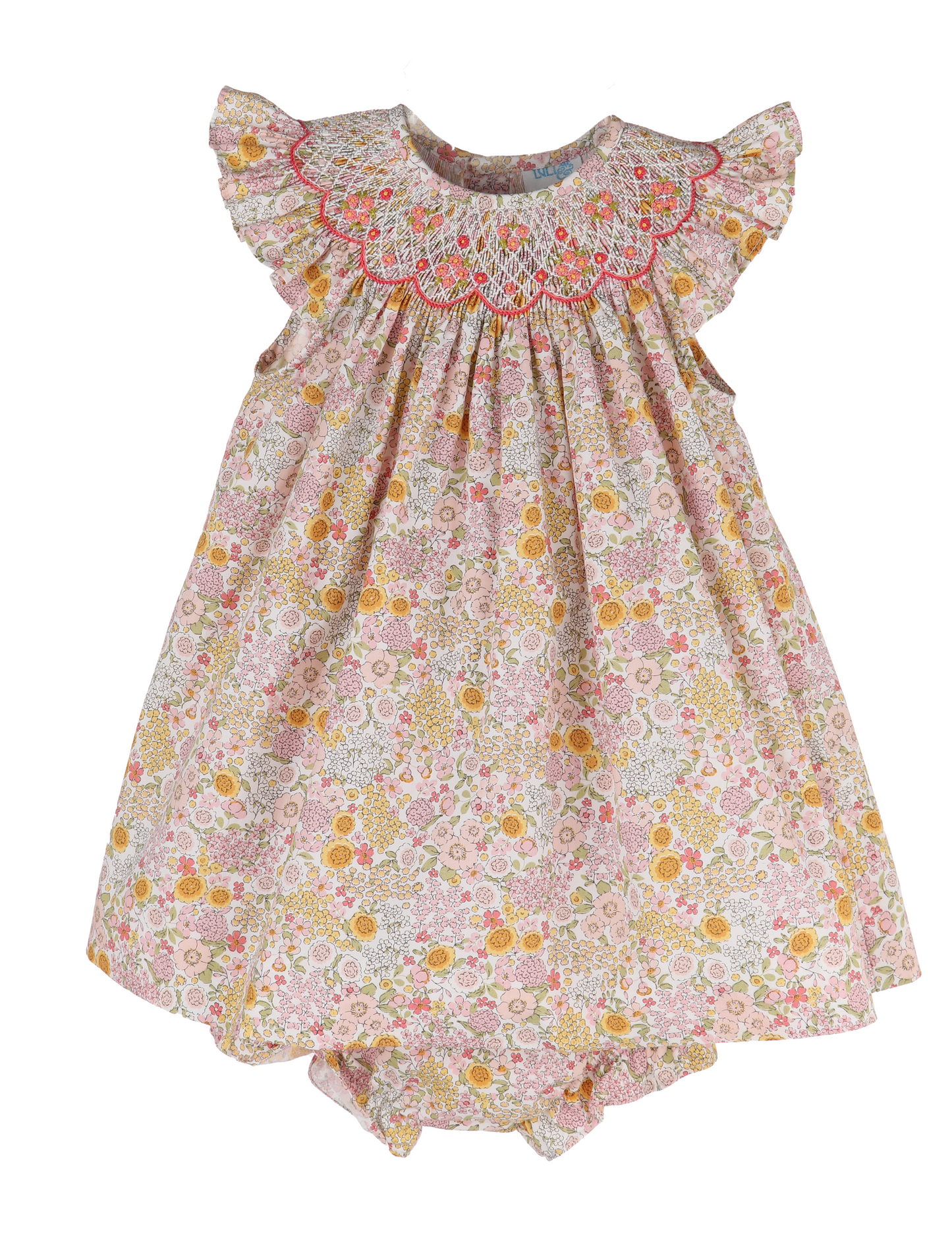 Luli & Me Floral Bouquet Bishop Dress 26SL181-PK