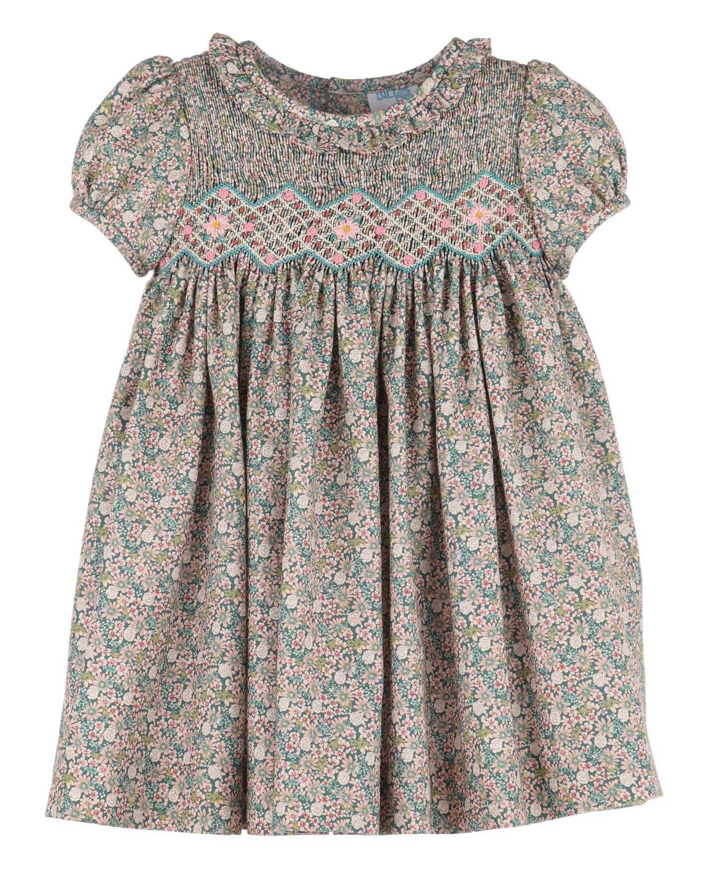 Luli & Me Forest Floral Smocked Dress 8828