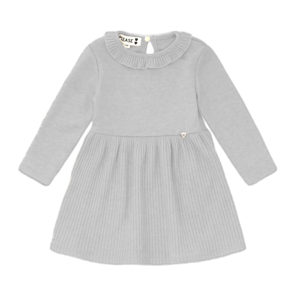 childrens grey dress Popatu Baby Girls Grey Dress with Faux Fur Vest