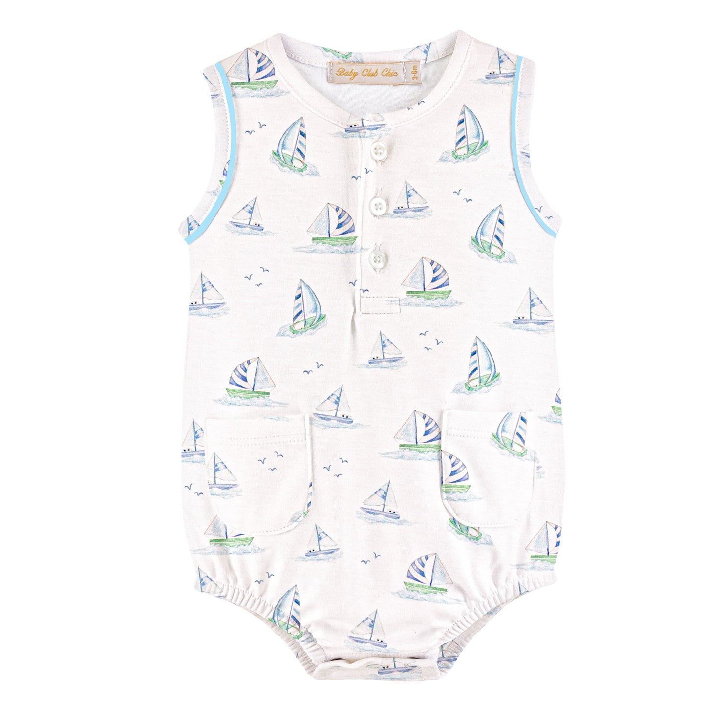 Baby Club Chic Romper - Blue Sails BUB35350