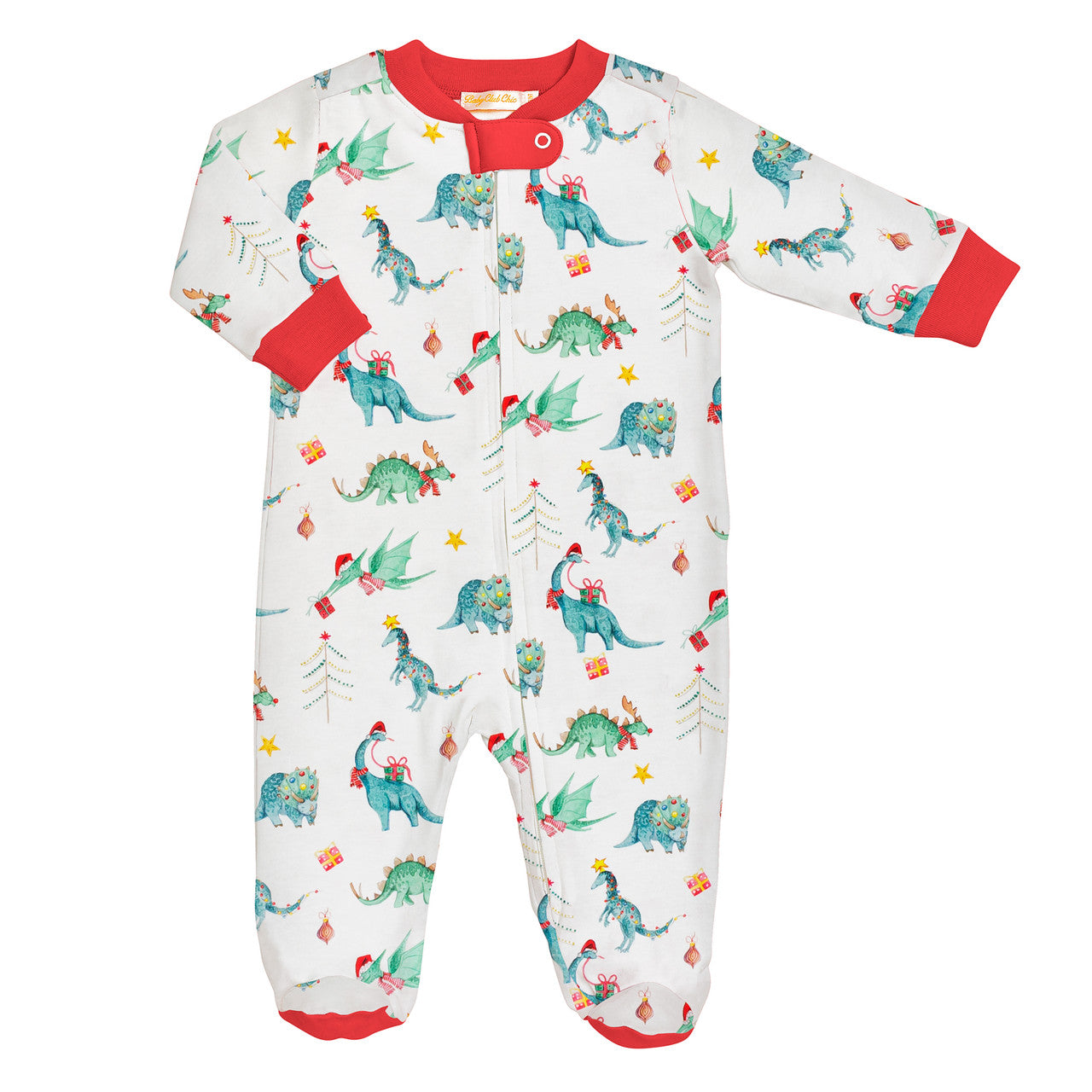 Baby Club Chick Footie -Jurassic Christmas