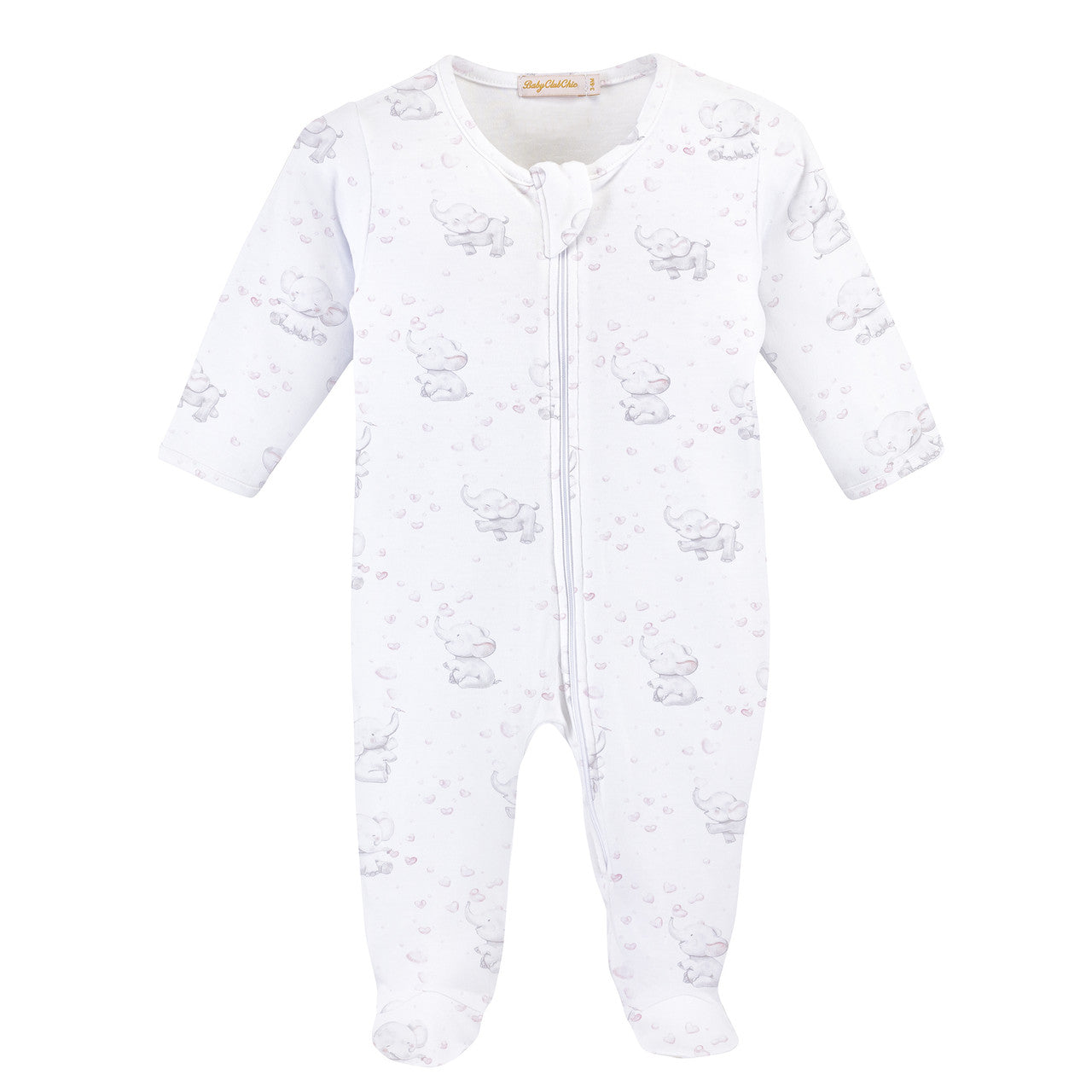 Baby Club Chick Footie -Bubbly Elephant Pink