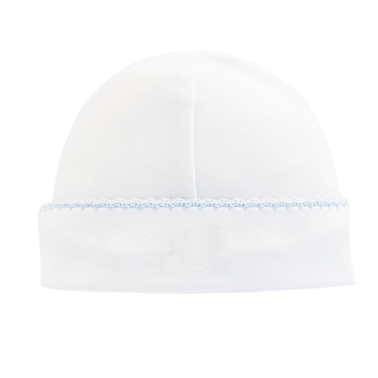 Baby Club Chic Hat with Blue Crochet Trim