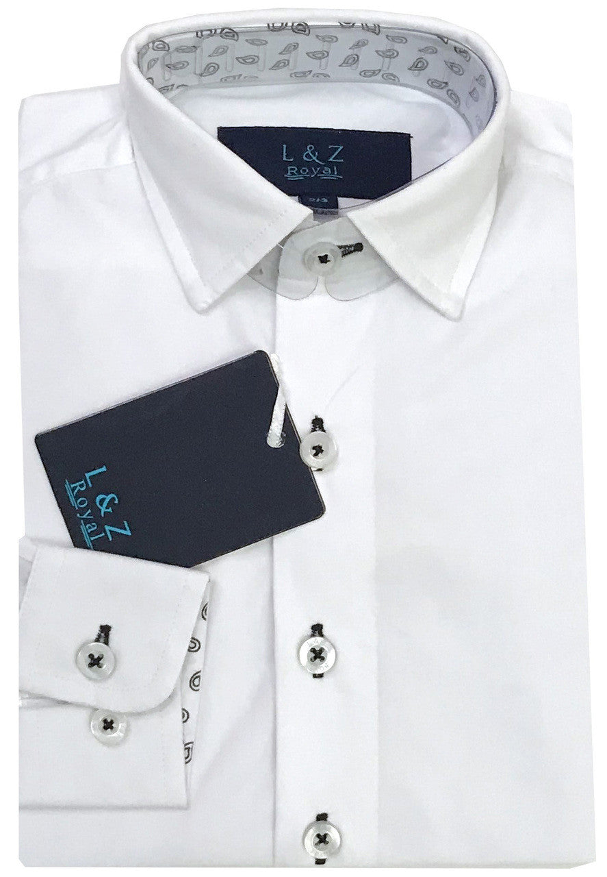 leo and zachary dress shirts LEO & ZACHARY: Tech Performance Boy's Dress Shirt 12 / White