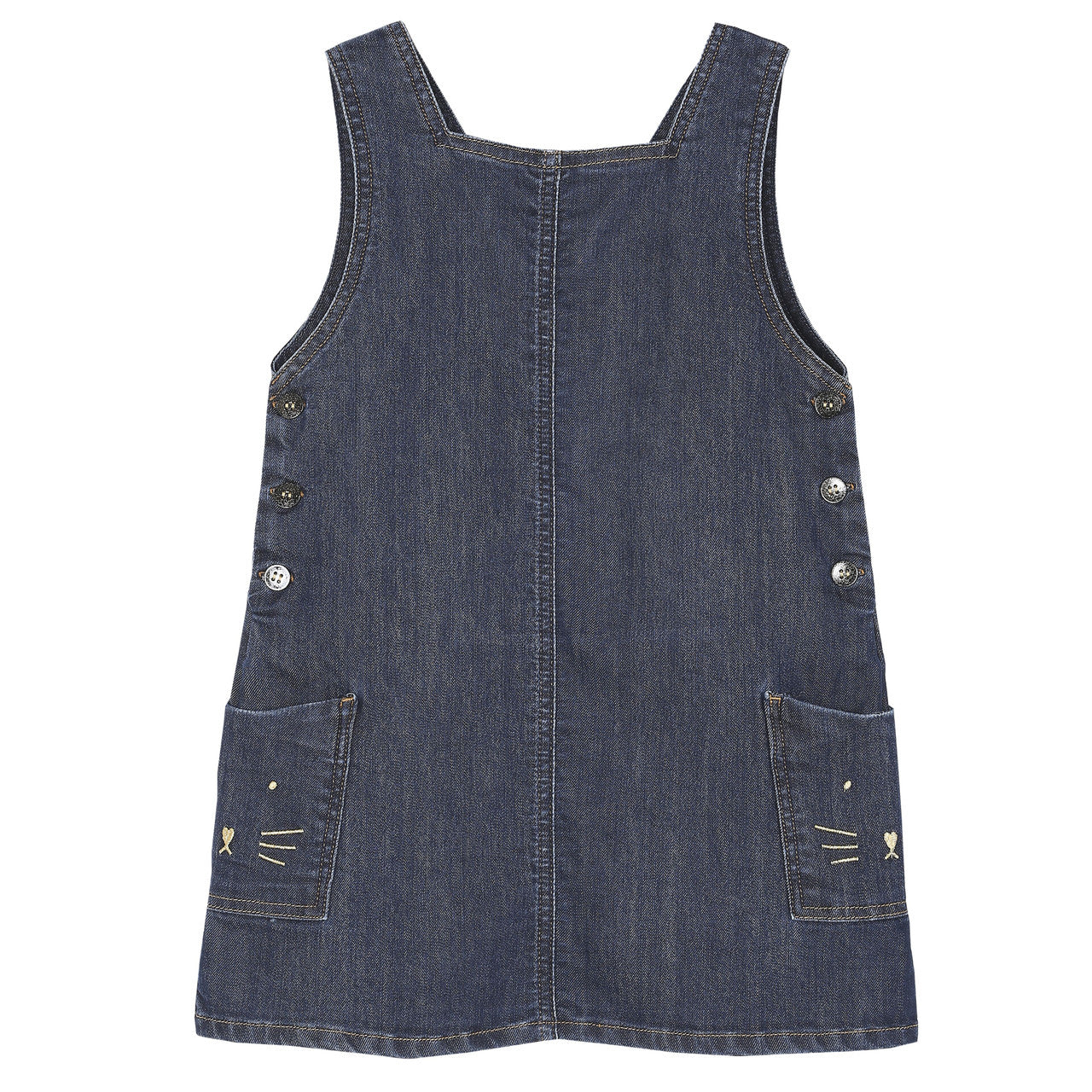 emile et ida denim dress EMILE ET IDA SS26 Chambray Smocked Embroidered Dress 12m / Chambray