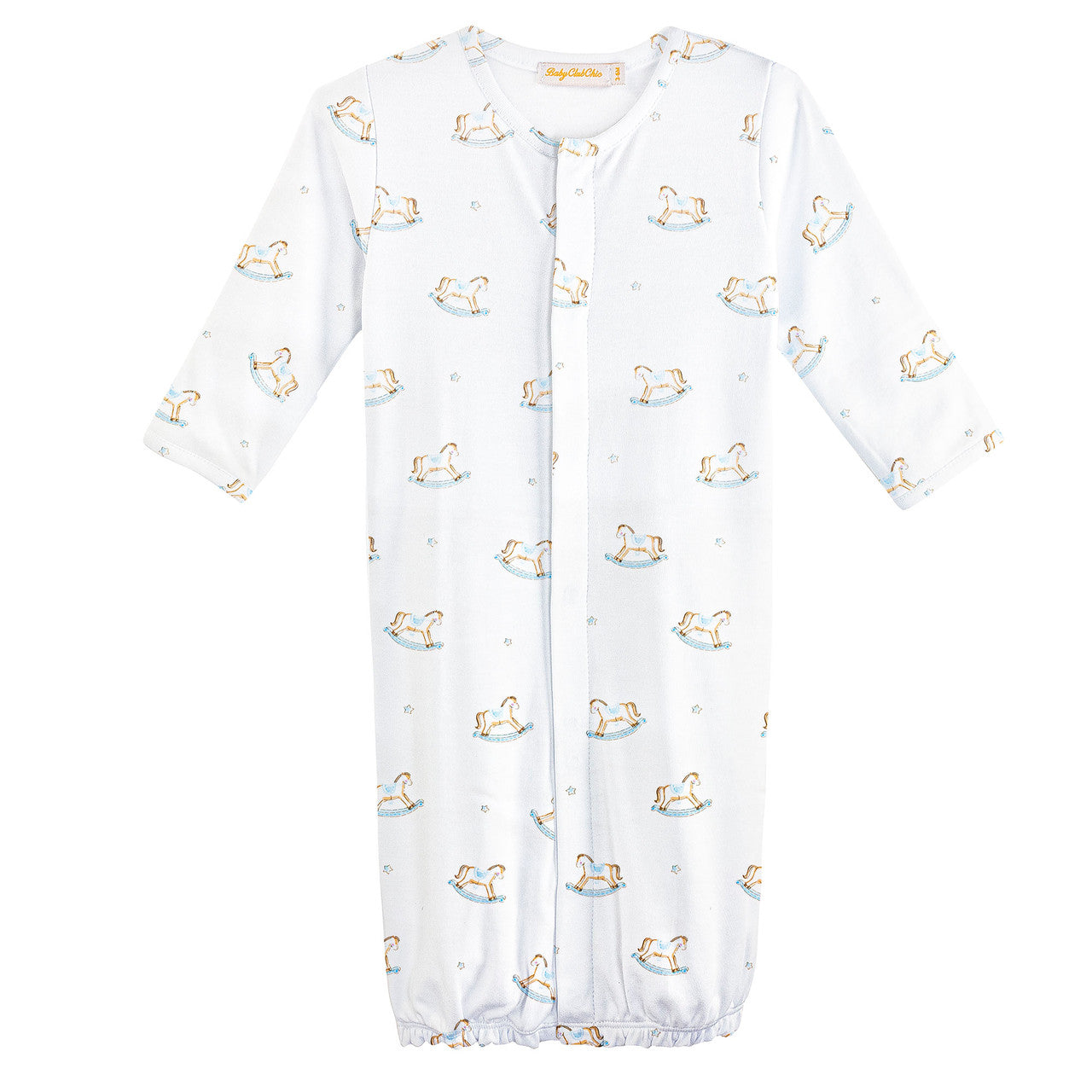 Baby Club Chick Convertible Sleeping Gown - Rocking Horse Blue