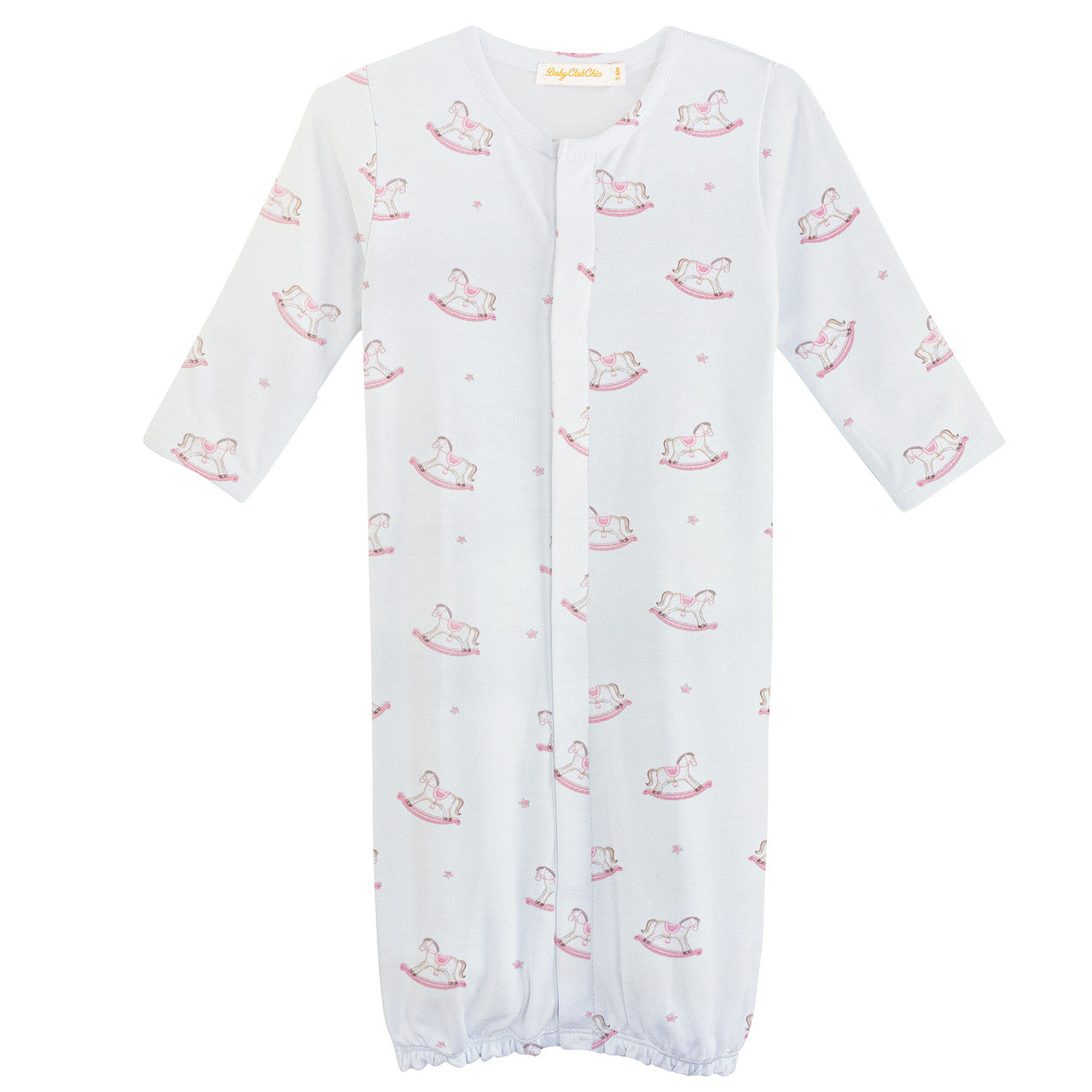 Baby Club Chick Convertible Sleeping Gown - Rocking Horse Pink