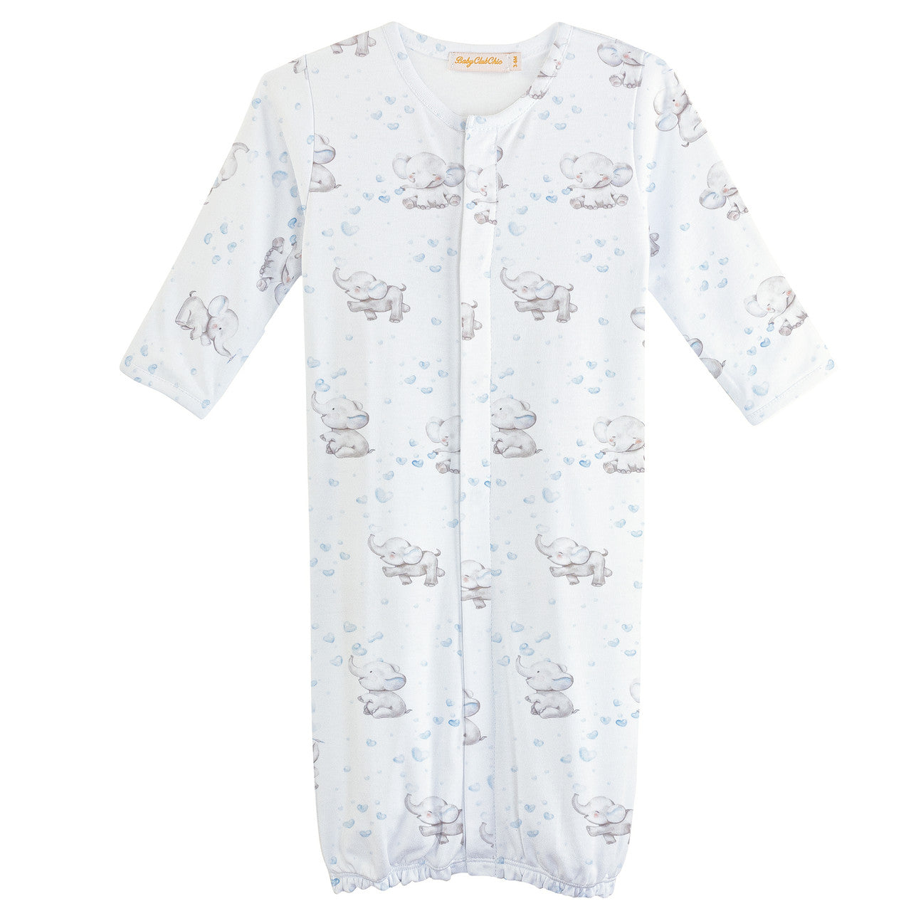 Baby Club Chick Convertible Sleeping Gown - Bubbly Elephant Blue