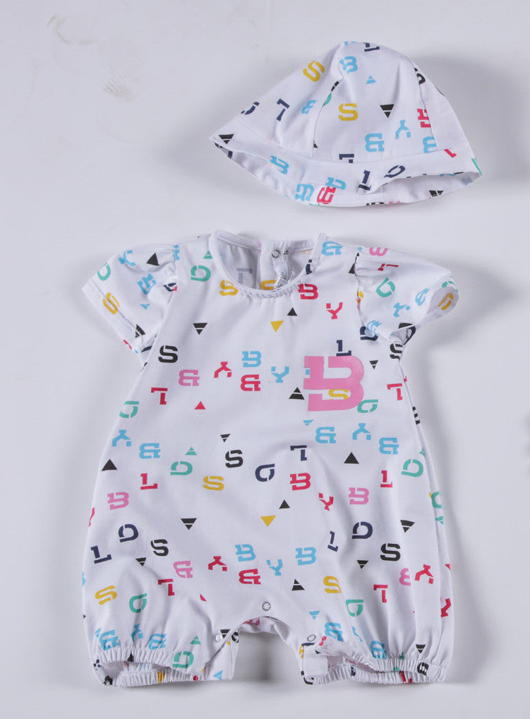 BYBLOS Girls Logo Romper & Hat NWF11443