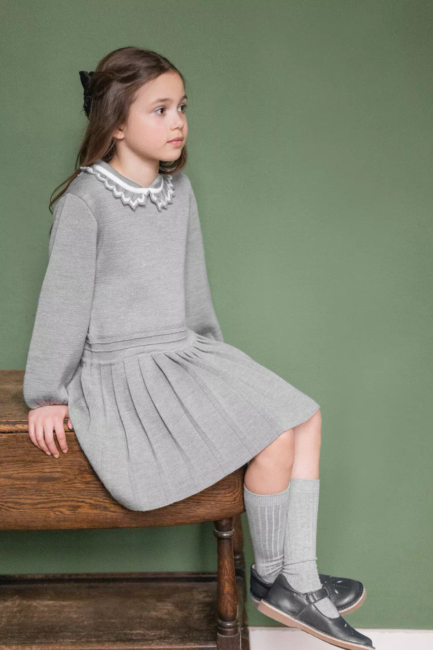 Tartine et Chocolat - Dress - Grey Collar elegant Tartine et Chocolat - Dress - Grey Collar elegant