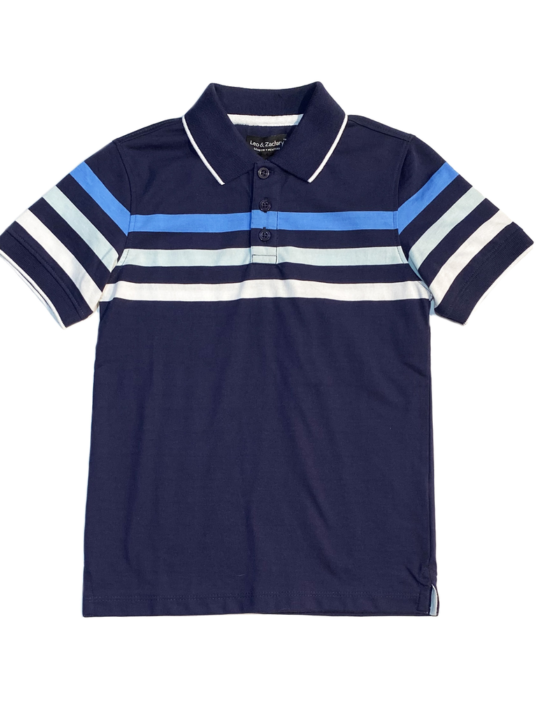 Leo & Zachary Navy Polo