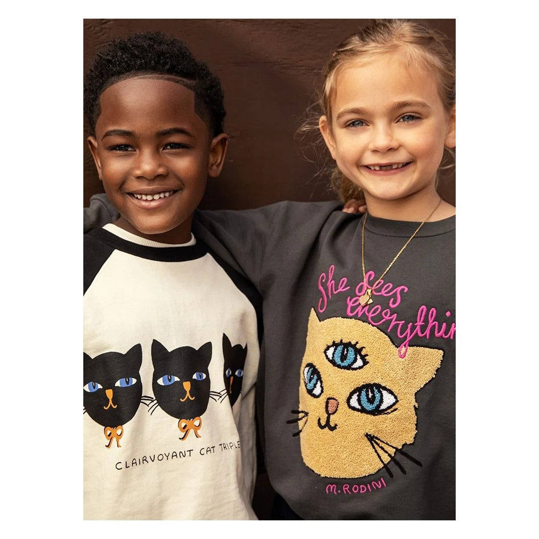 MINI RODINI Cat Triplets Sweatshirt 2262010811