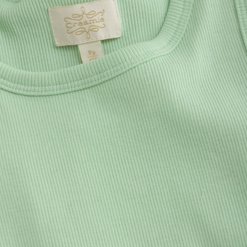 CREAMIE Green Ribbed Top 822934 dress