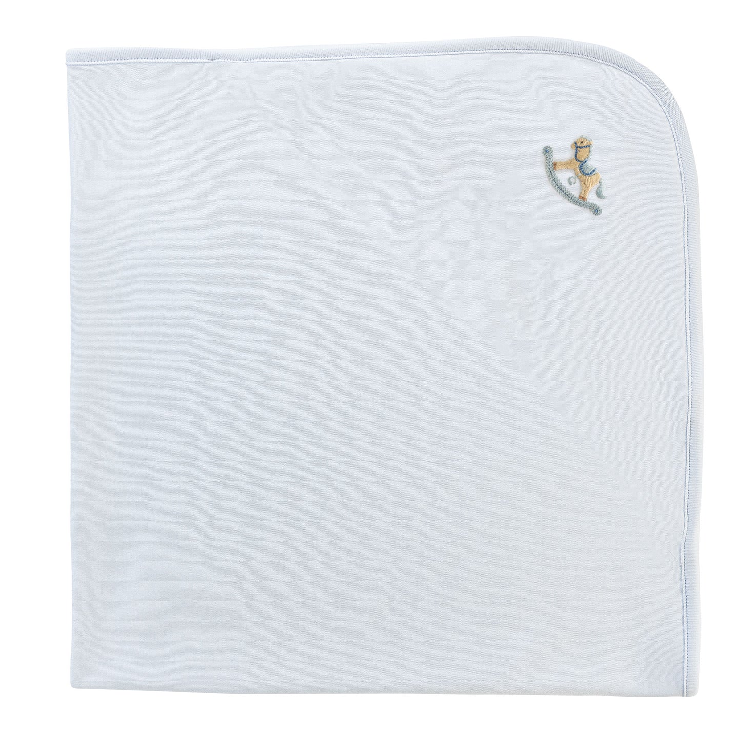 Baby Club Chic Receiving Blanket - Rocking Horse Blue