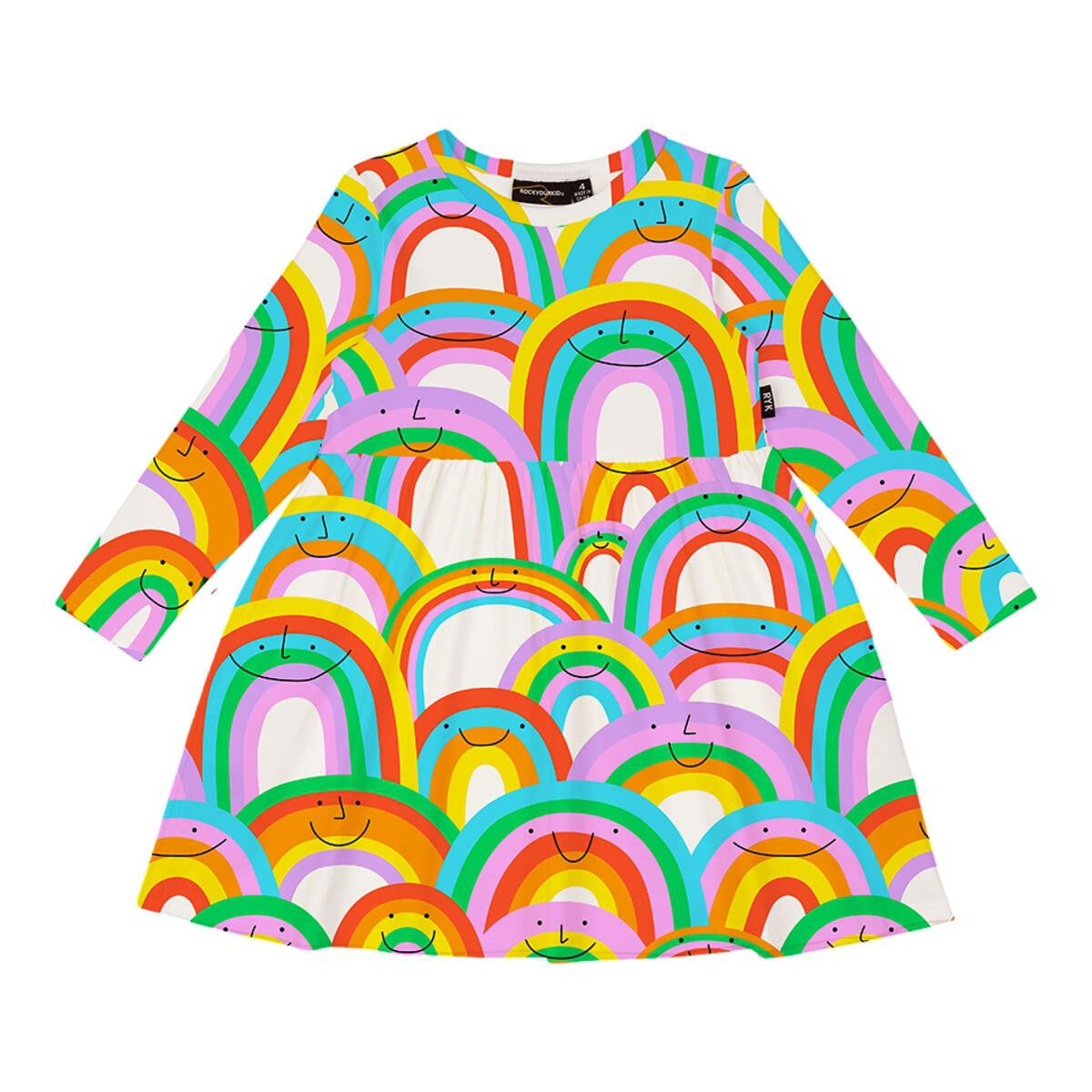 ROCK YOUR BABY Happy Rainbows Dress (TGD23536-HR)