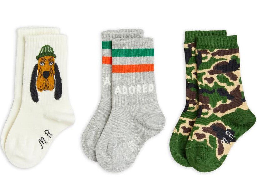 MINI RODINI Bloodhound Socks 3-pack 2416010900