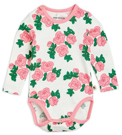 MINI RODINI Roses Bodysuit & Pants Set 2414011228