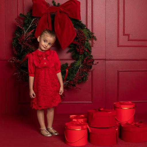 Patachou Red Lace Dress 3733282 4y