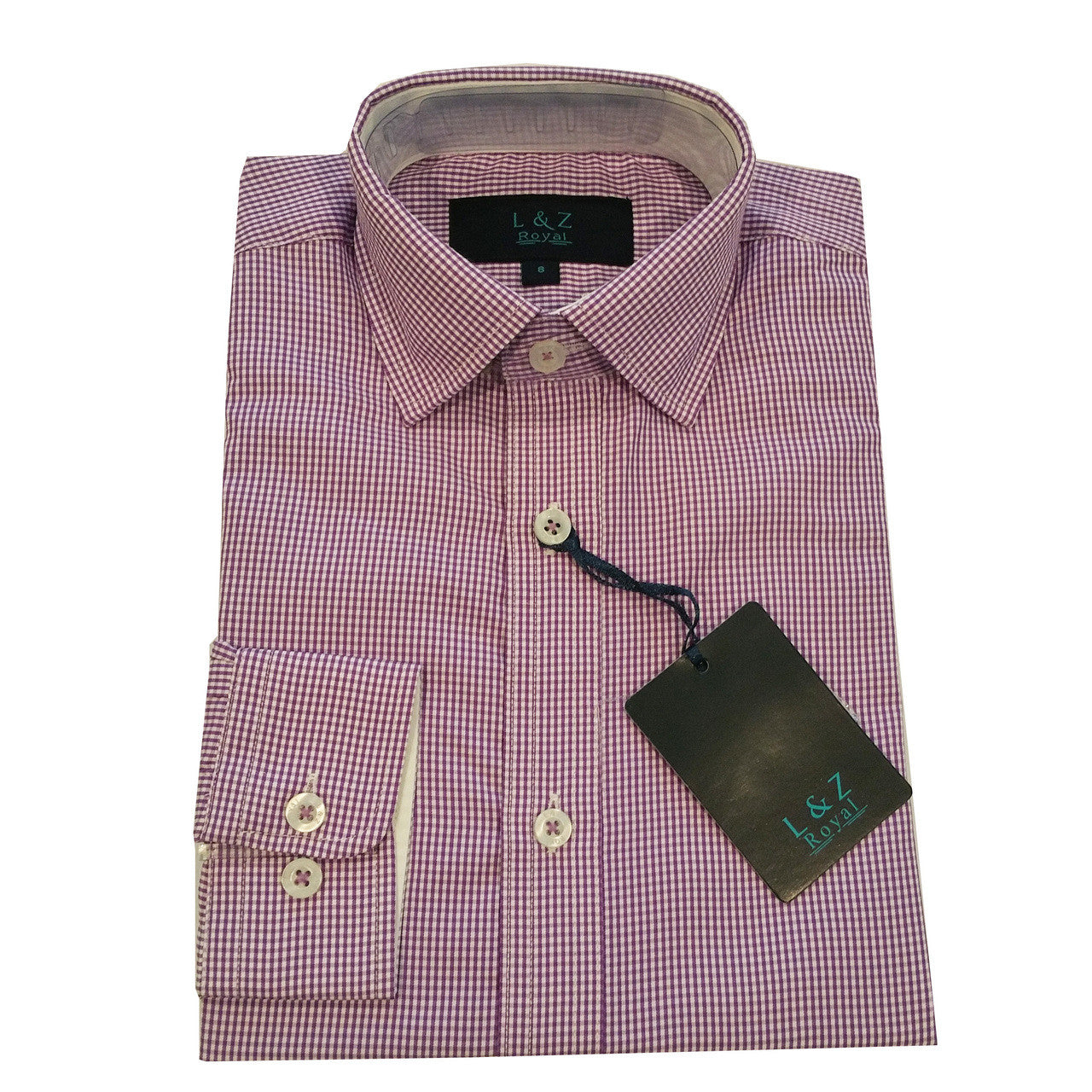 Leo & Zachary Grape Check Shirt