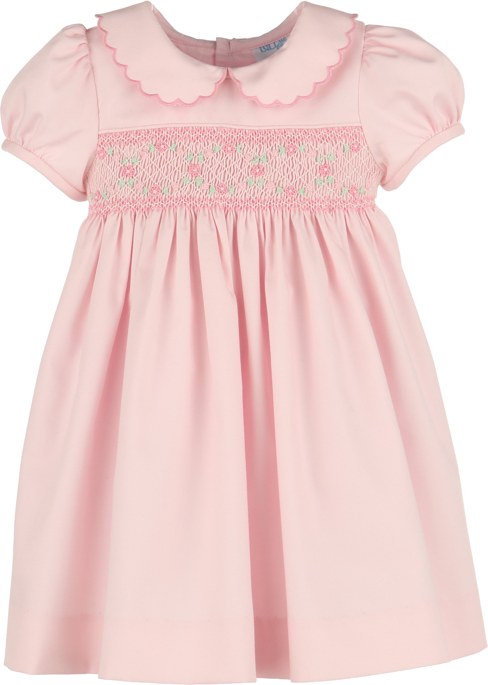 Luli & Me Classic Smock Pink Dress 26FLM0503