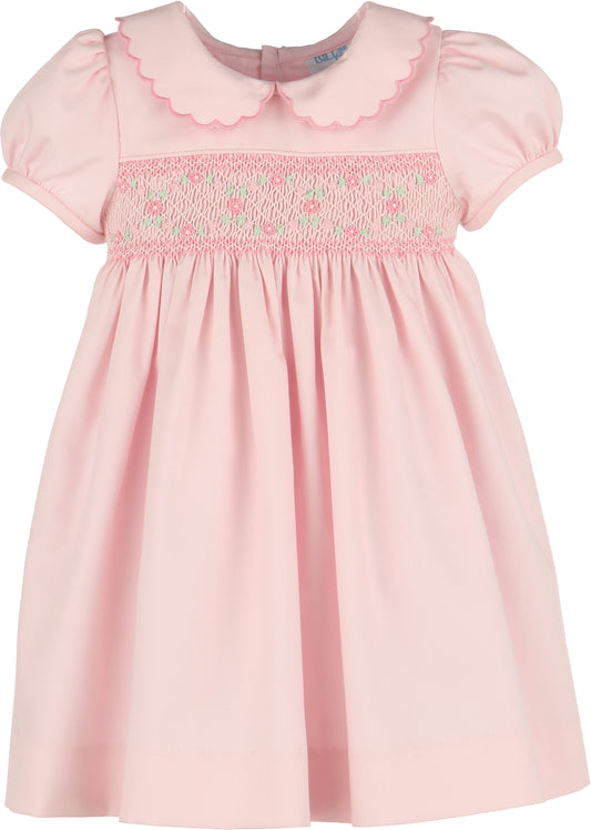 Luli & Me Classic Smock Pink Dress 26FLM0503