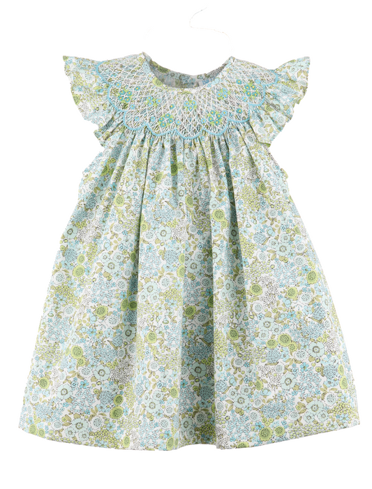 Luli & Me Miniflowers Feston Bishop Dress 26SL181-TU