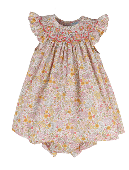 Luli & Me Floral Bouquet Bishop Dress 26SL181-PK