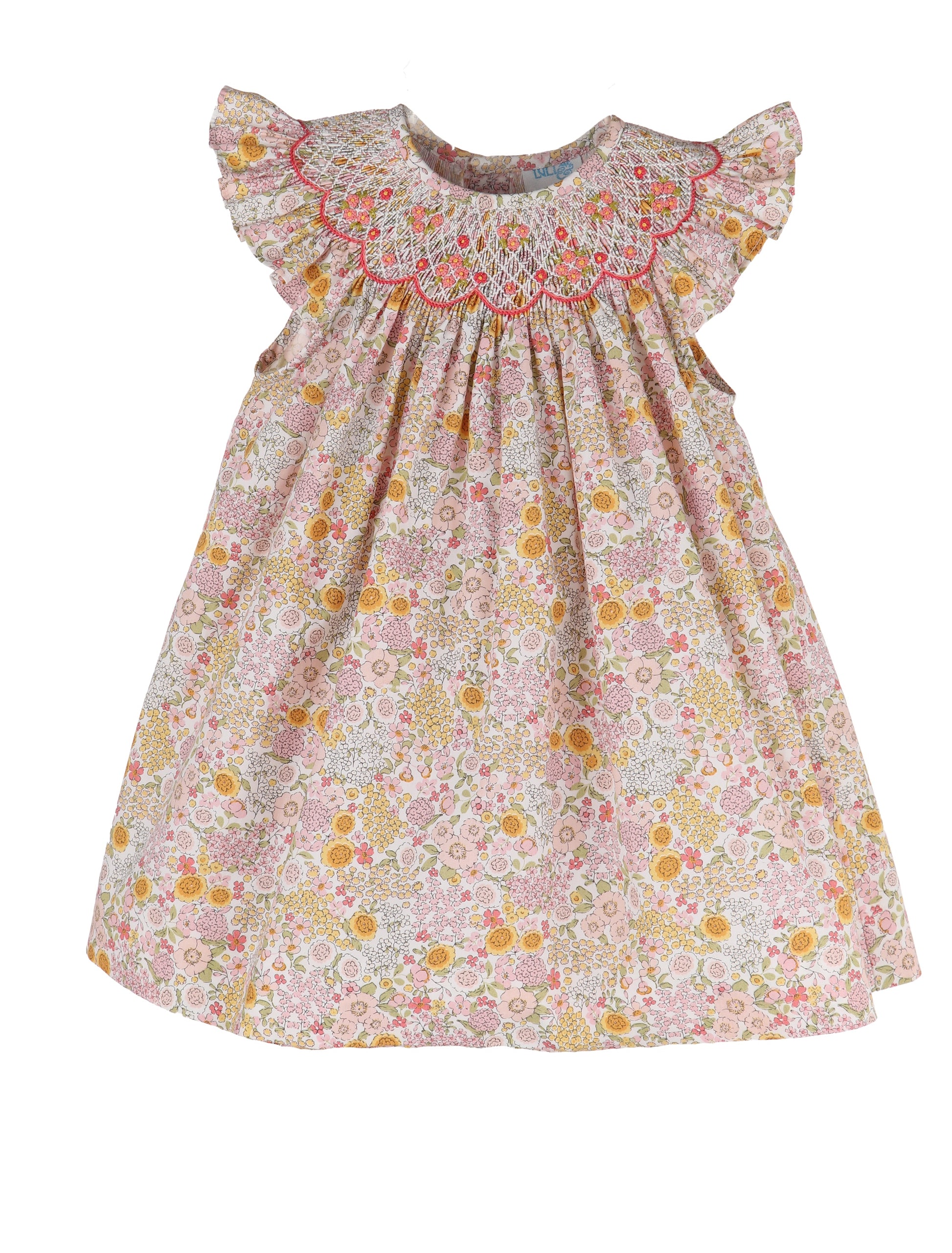 luli and me pink dress Luli & Me Girls Classic Full Smocked Dress with Sash
