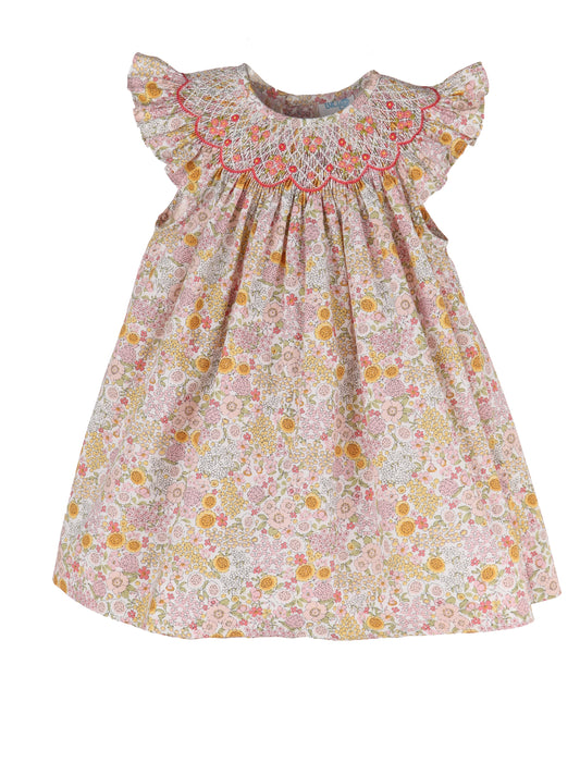 Luli & Me Floral Bouquet Bishop Dress 26SL181-PK