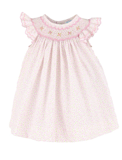Luli & Me Miniflowers Feston Bishop Dress 26SL51-PK