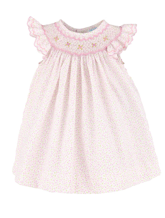 Luli & Me Miniflowers Feston Bishop Dress 26SL51-PK