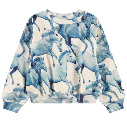 MOLO Marge Sweatshirt - Blau Ponies