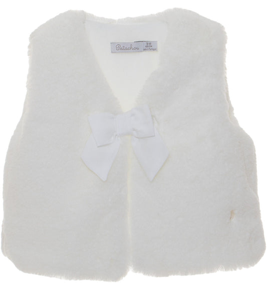 Patachou White Faux Fur Vest 3533010