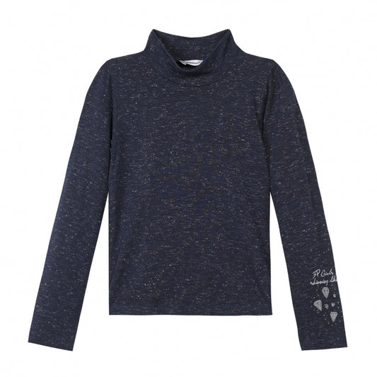 3Pommes navy sparkling top.