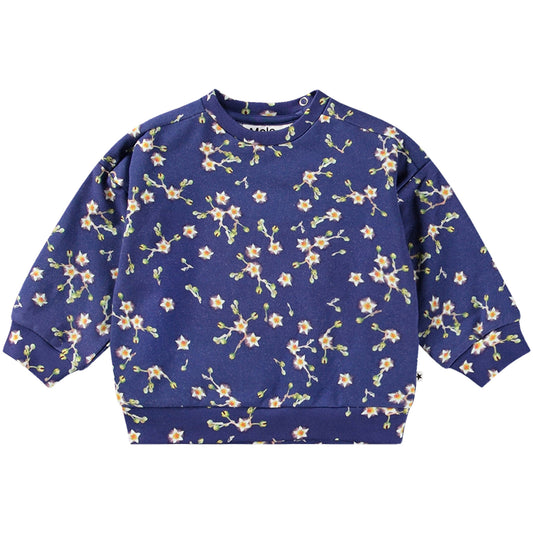 MOLO Girls Dana Sweatshirt - Sky Flowers