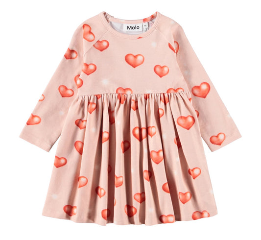 MOLO Girls Charmaine Dress - Airbrush Hearts