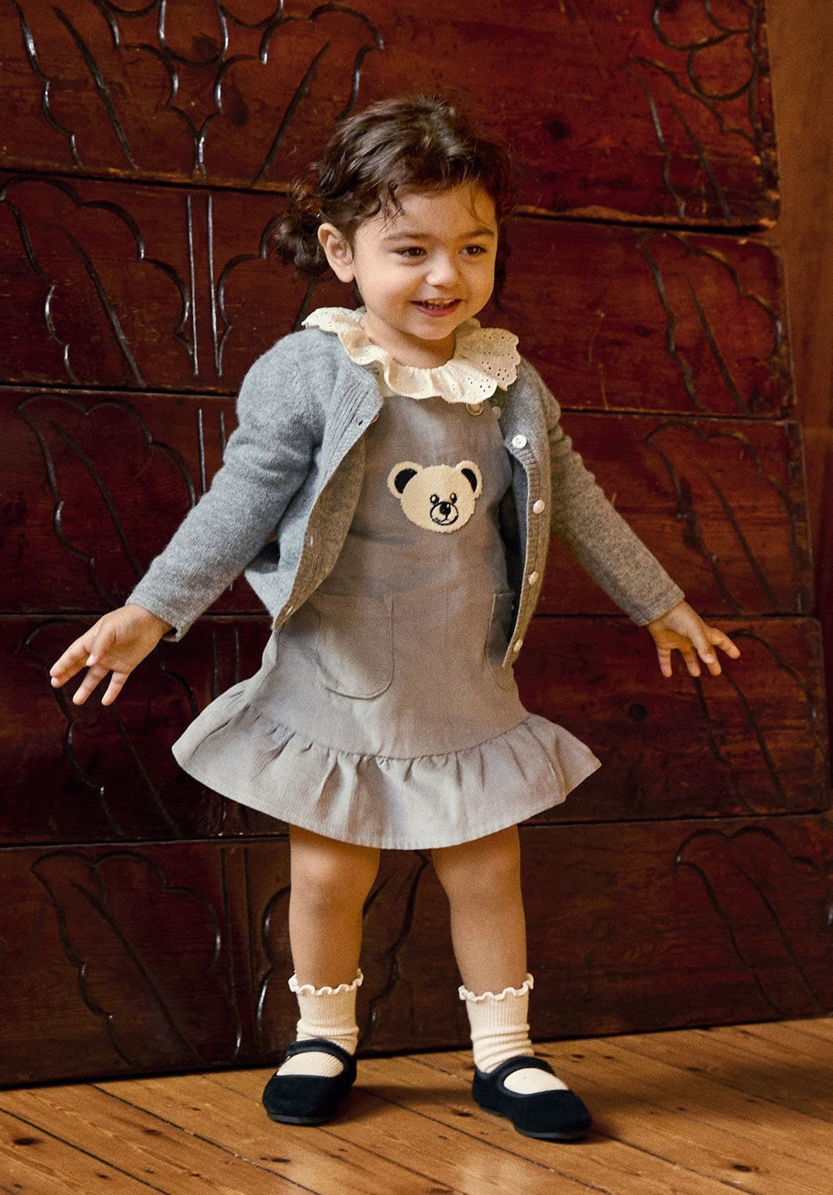 MOLO Girls Gita Cardigan - Grey Mélange