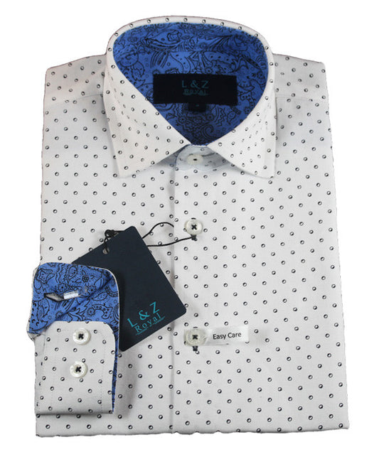 Leo & Zachary Navy/White Shirt 5642 