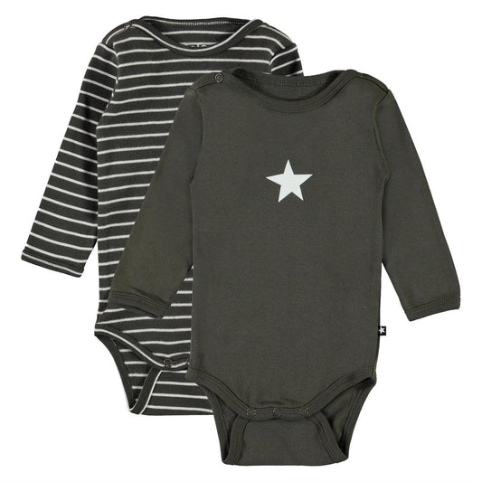 MOLO Foss 2-pk bodysuit Set - Stripe Beluga (6W21B204-8421)