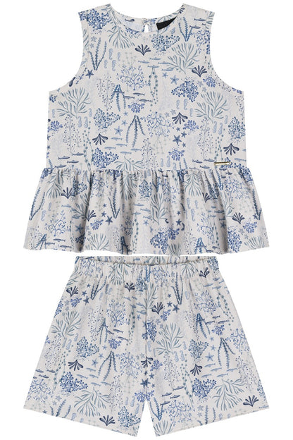 LAMON Girls Coral Top & Shorts Set 70218-AZ0028