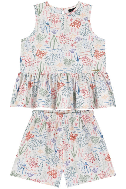 LAMON Girls Coral Top & Shorts Set 70218-VM0085