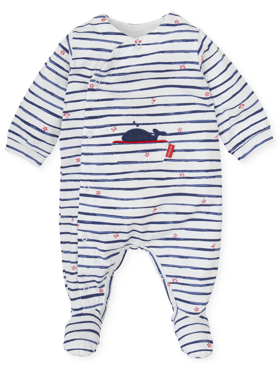 Tutto Piccolo Striped Footie 7087S24