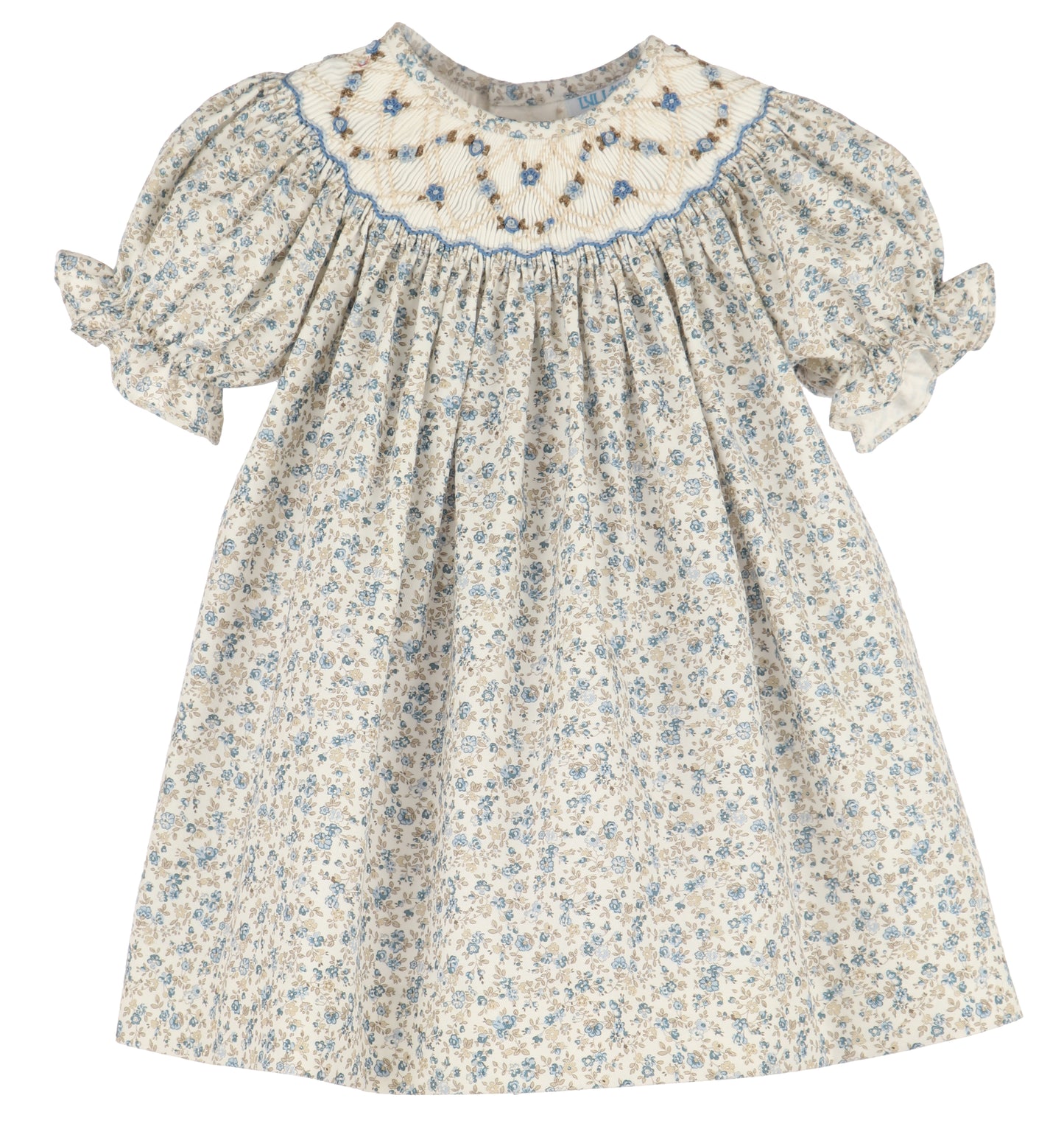 Luli & Me Mulberry Floral Smocked Dress 8840