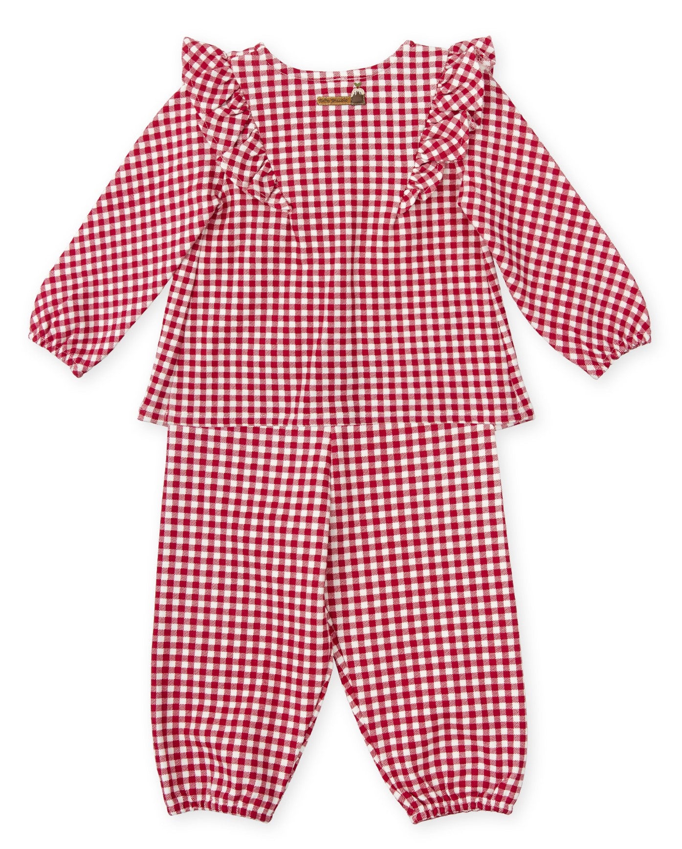 Tutto Piccolo Girls Red Gingham Pajama  8891W24 R00