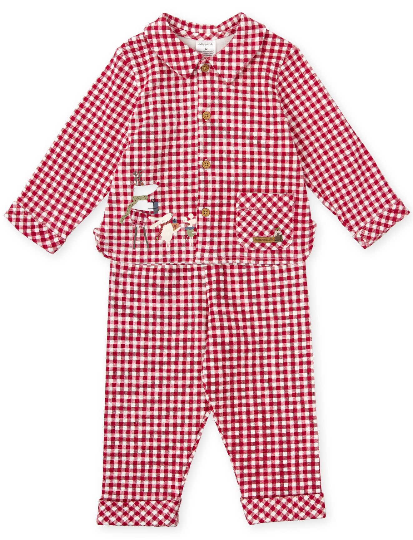 Tutto Piccolo Boys Red Gingham Pajama 8892W24 R00