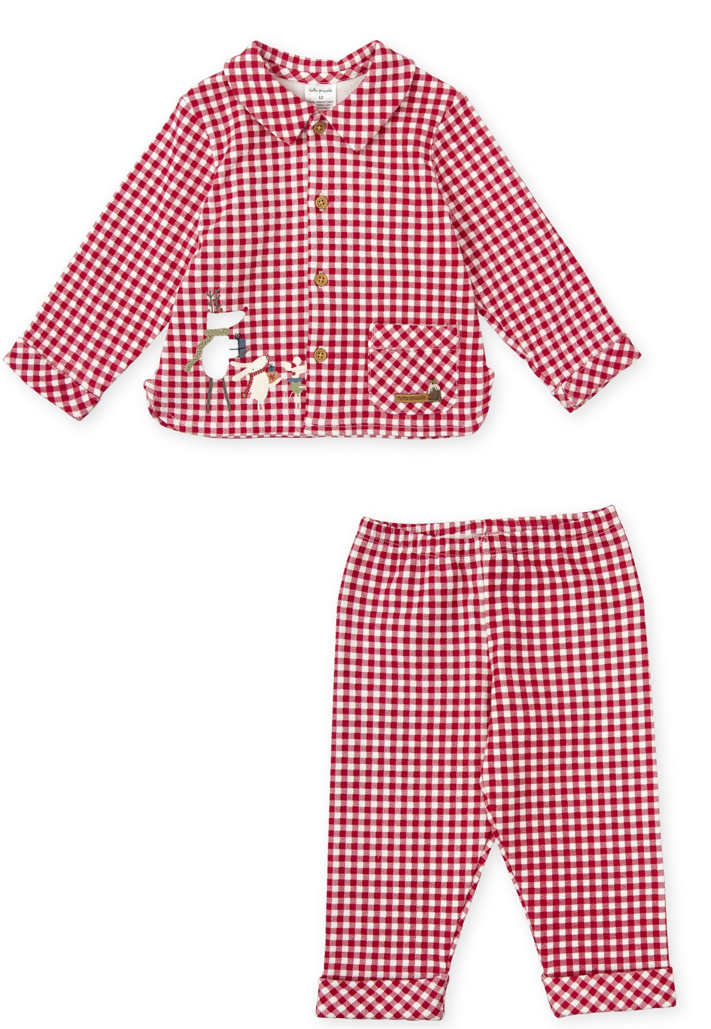 Tutto Piccolo Boys Red Gingham Pajama 8892W24 R00