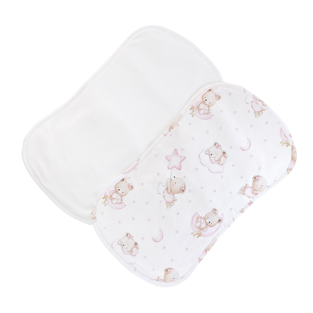 Baby Club Chick Burp Cloth Set - Sleep Tight Bear Pink (BUR01084)